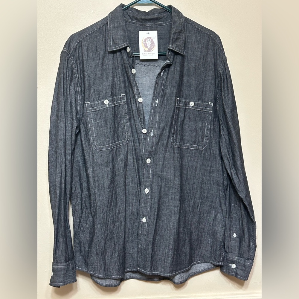 Handcrafted Button-Up Long Sleeve Shirt by DuEvol Boutique Size XL